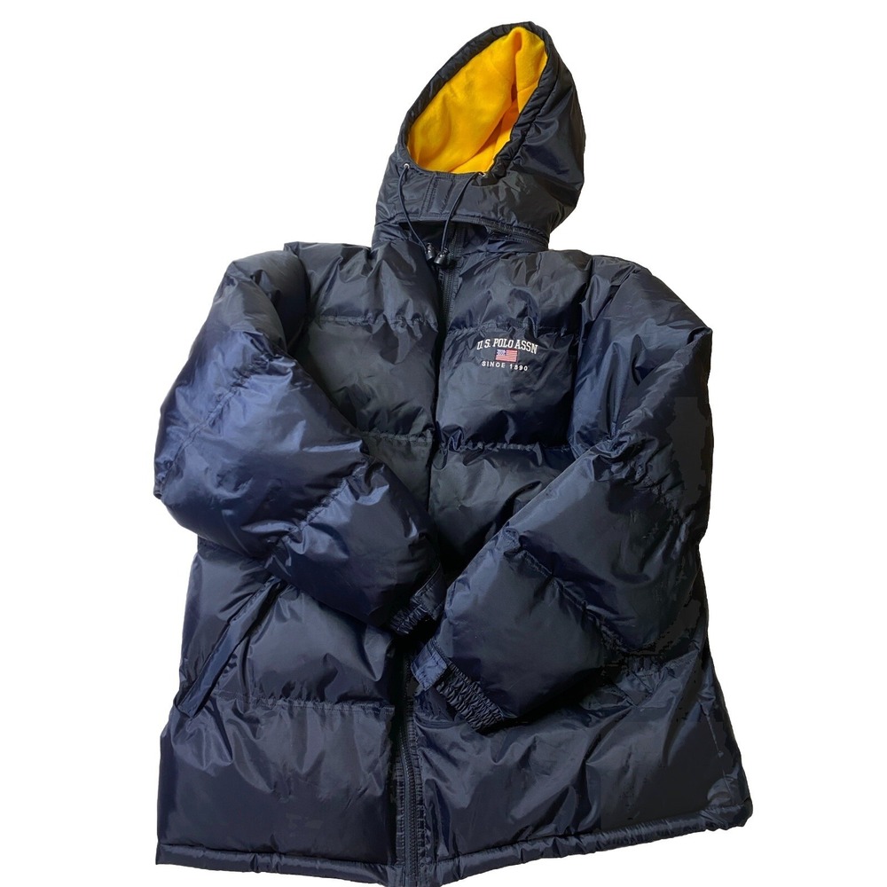 US Polo Assn Coat Mens XL Hooded Puffer Ski Snow Sport Retro 90s 00s VTG Y2K